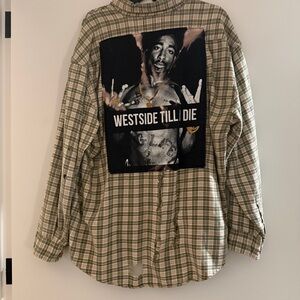 Reworked vintage Green Plaid 2pac Shirt